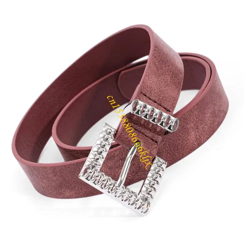 Domande da donna con fibbie quadrate in flessibile in pelle flessibile in pelle regolabile cinturino 066c