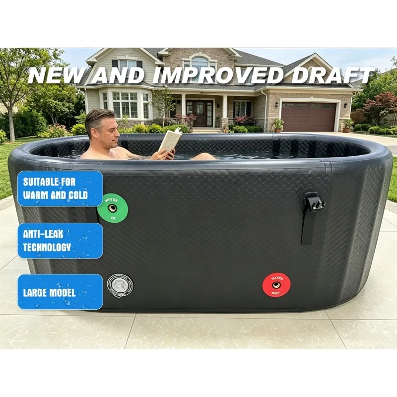 Professional Inflatable Drop Stitch Fabric Cold Plunge Tub with 60gal+ Capacity for Athletes' Ice Bath Recovery