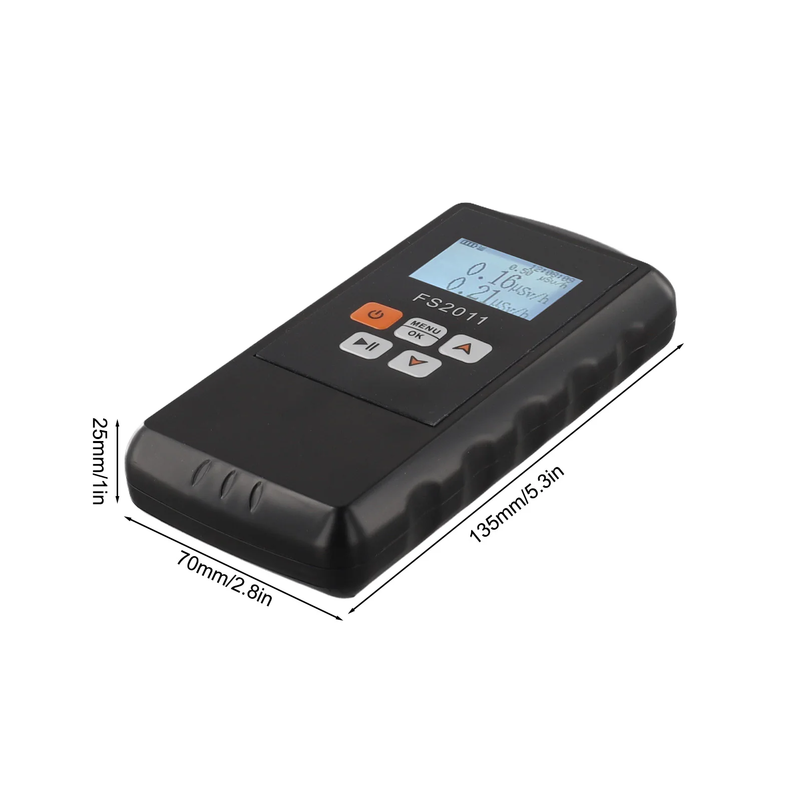 15*8*5 سنتيمتر مراقبة الإشعاع 0.01 1000 Sv h تعليمات دليل تعويض الطاقة FM أنبوب الإنجليزية واجهة العرض