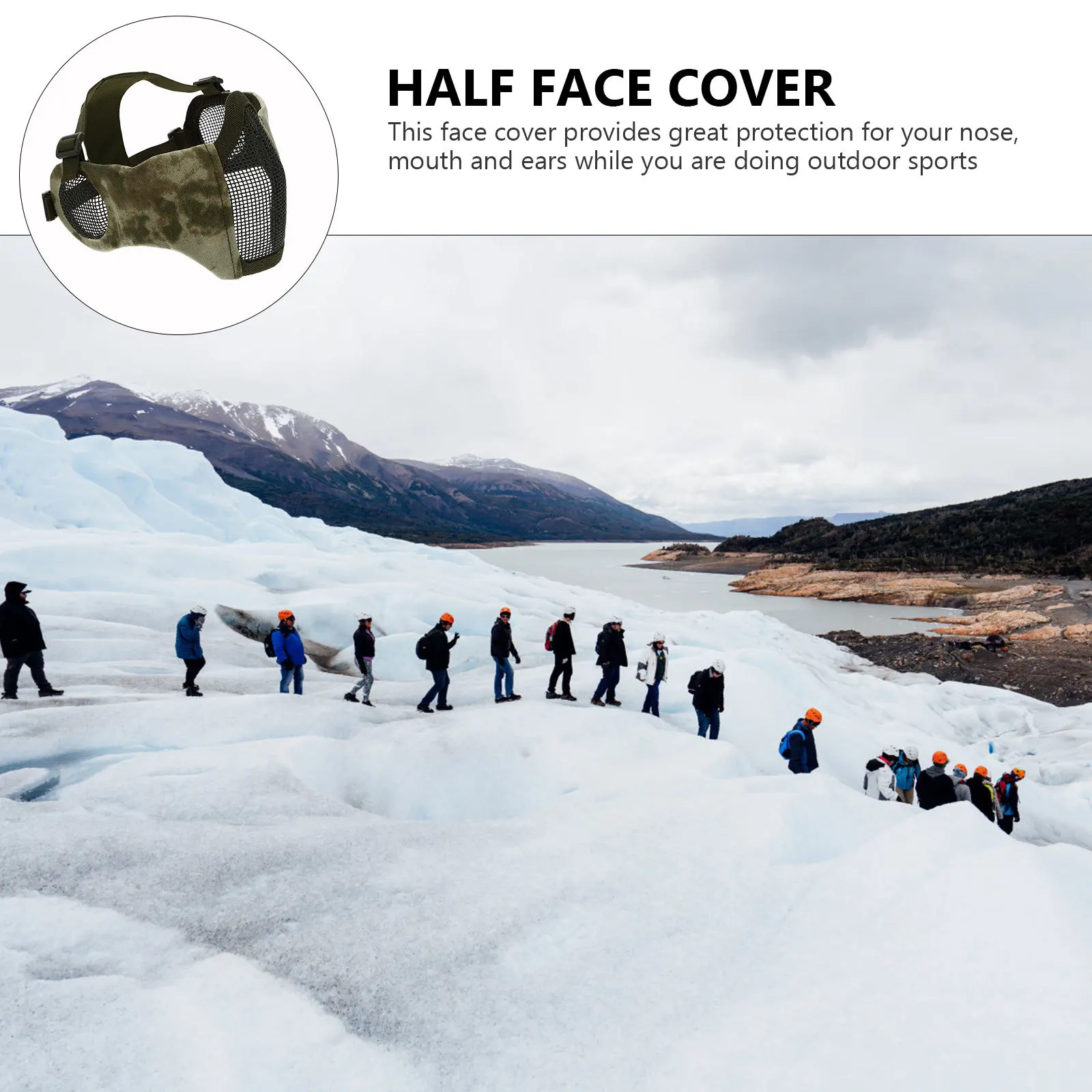 

1Pcs Breathable Steel Wire Mask Outdoor Face Cover Adjustable Nylon Half Face Protector Cycling Riding Paintball