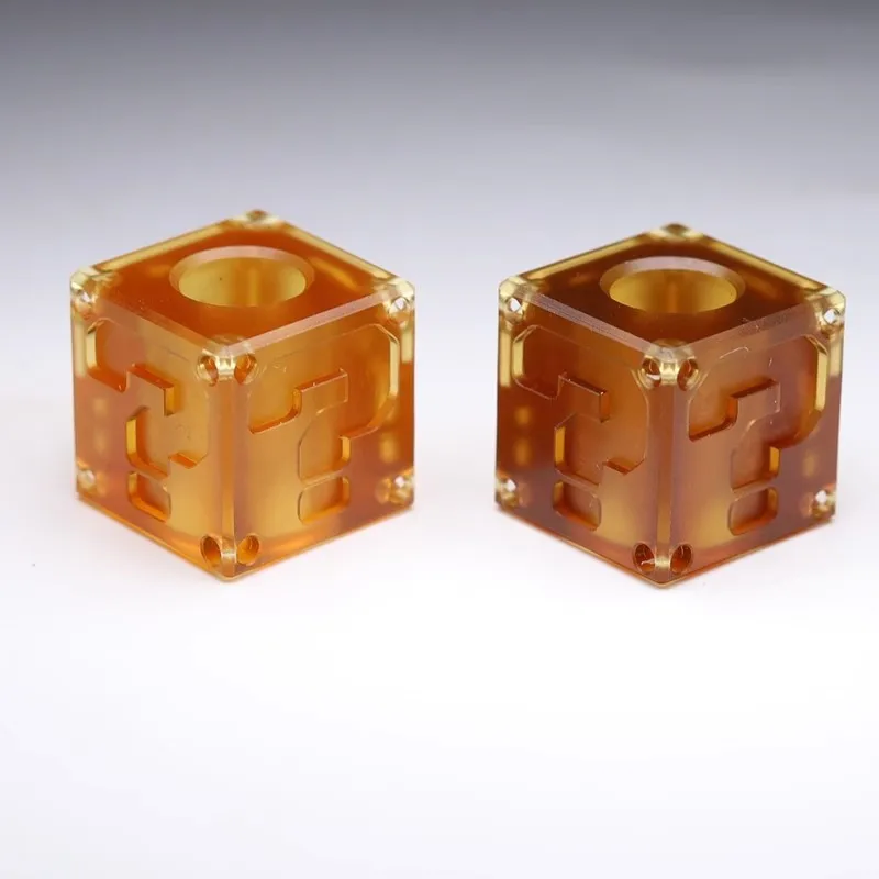Question mark square shape, Ultem PEI Amber color, Edc knife tool Decorative pendant, Key braided rope buckle, Creative DIY