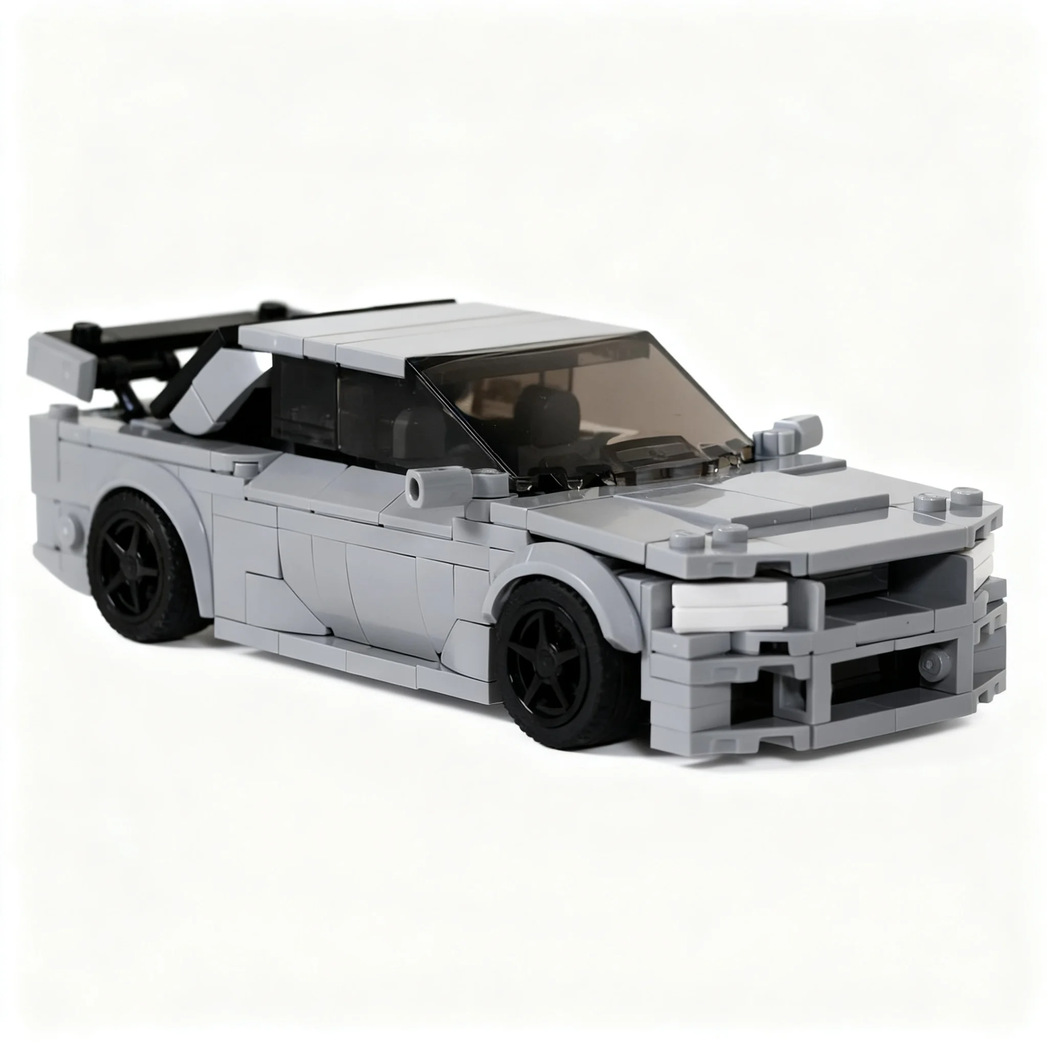 328pcs MOC city Champions Inspired by Nissanns R34 Skyline GT-R Model Christmas Gift Creative Tabletop Ornament