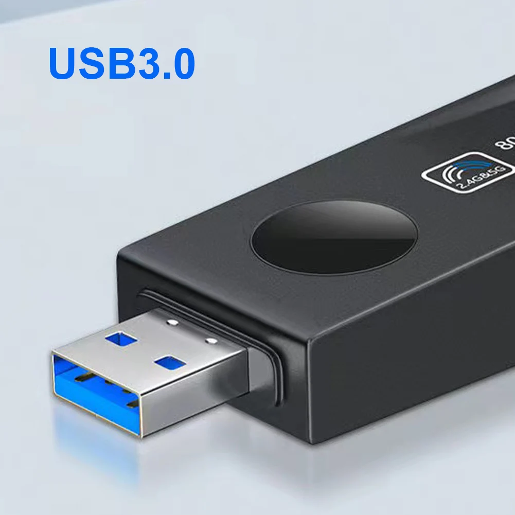 อะแดปเตอร์ Wi-Fi USB 1200Mbps 802.11A USB3.0 2.4G/5GHz อะแดปเตอร์การ์ดเครือข่ายไร้สาย Wi-Fi dongle เสาอากาศคู่สำหรับคอมพิวเตอร์ตั้งโต๊ะ