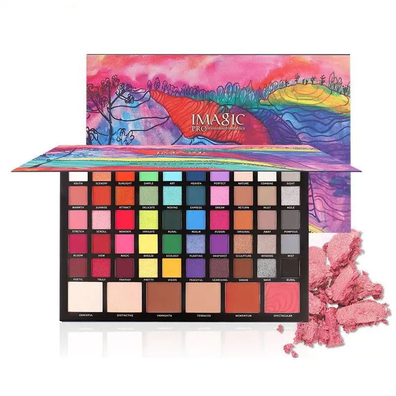 Palette di ombretti da 56 colori Glitter Pigmenti cosmetici vegani senza crudeltà impermeabili per il trucco degli occhi