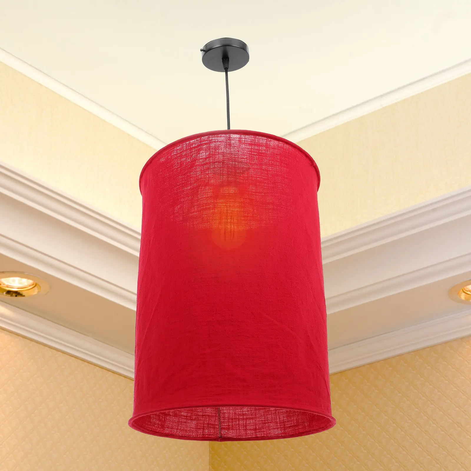 Folding Cloth Pendant Lamp Shade Hanging Lamp Cover for Ceiling Light Home Bedroom Warm Decorative Cloth Lampshade Stable