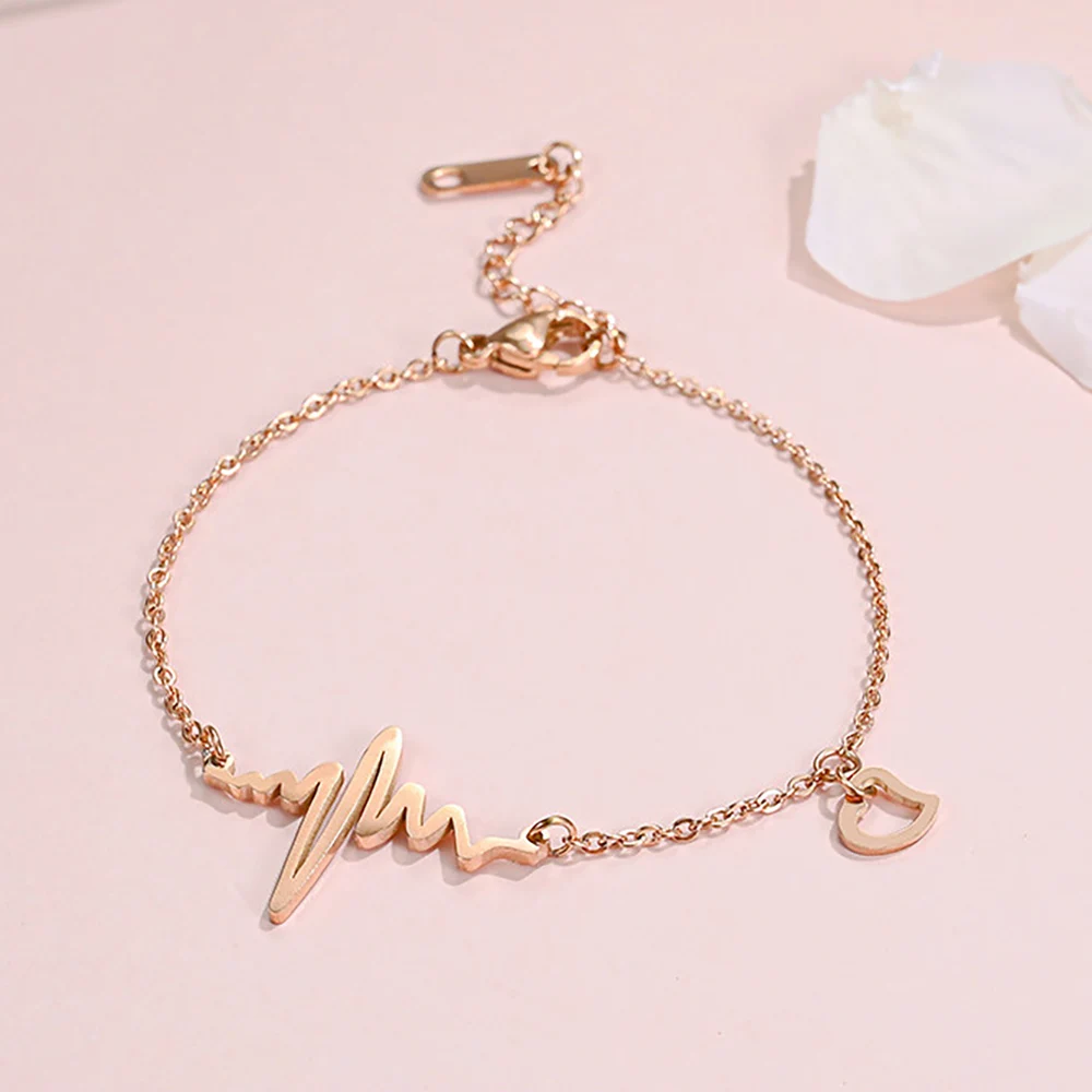 Lokaer Einfache Einzelne Kette Armband für Frauen Herzschlag Charme CZ Mode Vielseitig Weibliche Hand Schmuck Großhandel B17031