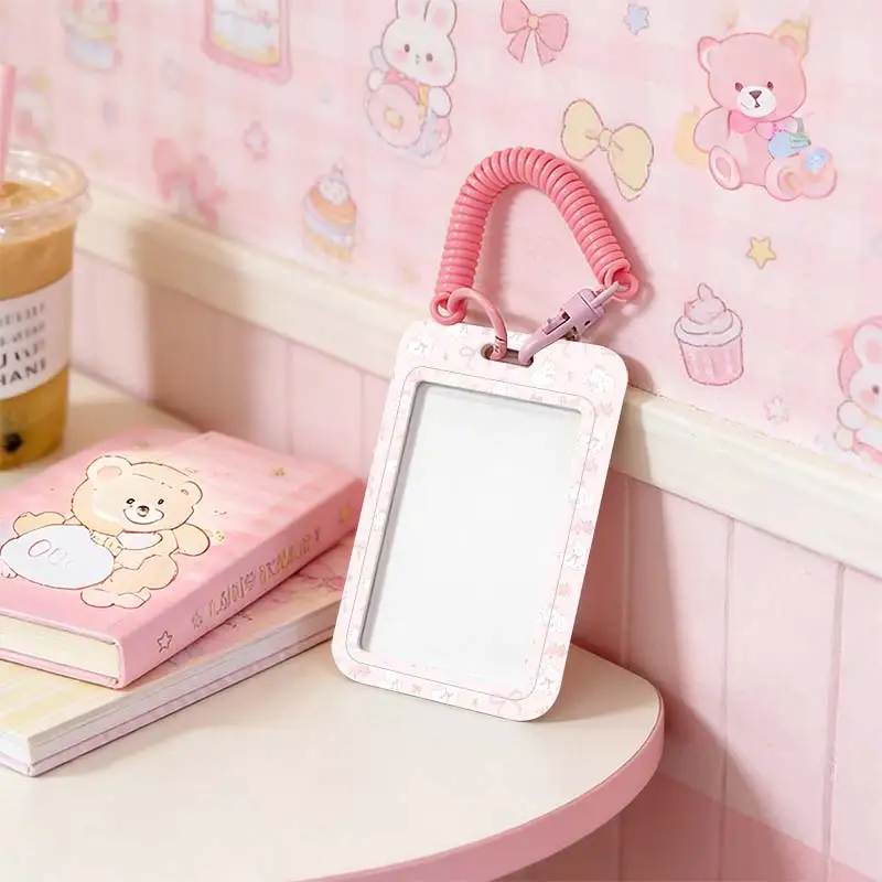 Card Protective Case for Student Bus/Meal Card Protection Case Kpop Photocard Holder Pendant Keychain Credential Badge Holder