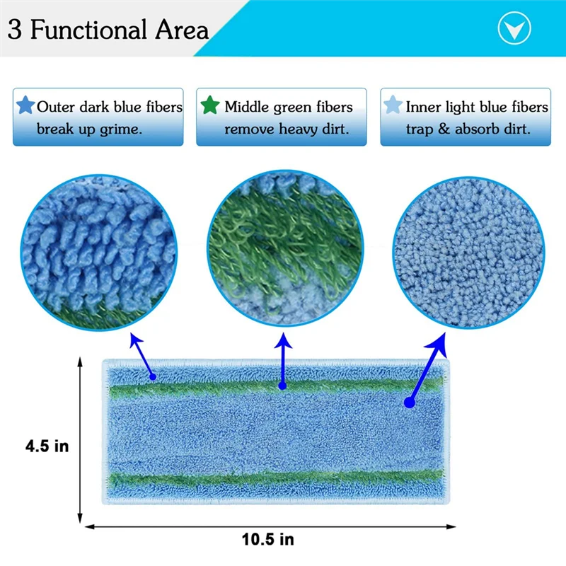 A11R 12 قطعة أجزاء وسادات مبللة لـ Irobot Braava Jet M6 (6110) (6012) (6112) (6113) ممسحة روبوت نهائية قابلة للغسل وإعادة الاستخدام