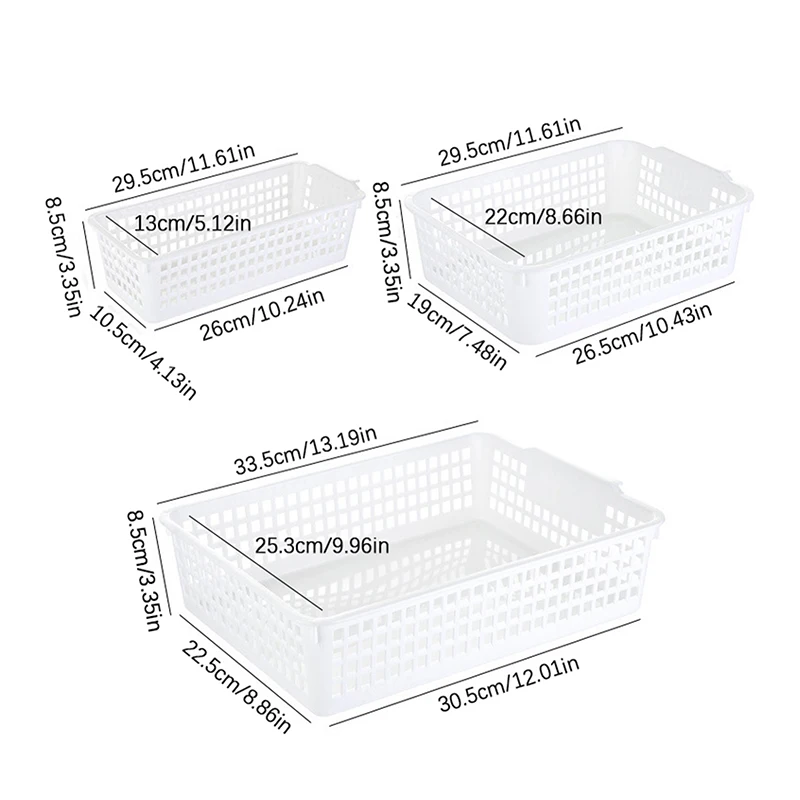 Household Plastic Hollow Desktop Storage Basket Snack Storage Basket Rectangular Sundries Storage Box Bathroom Organizer Basket