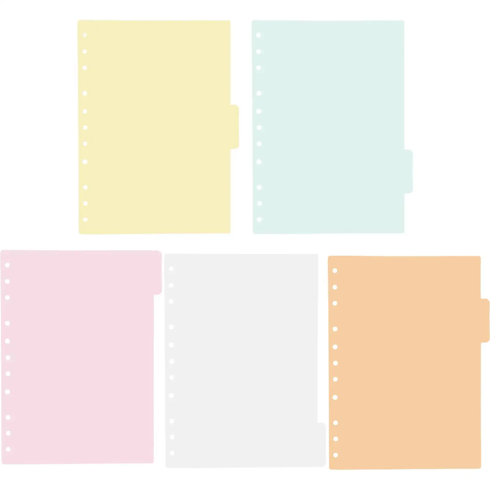 5 Pcs Index Dividers Colored Tabs Paper Notepad Binder Notebook Page Notepad Index Dividers Markers Simplify Organization