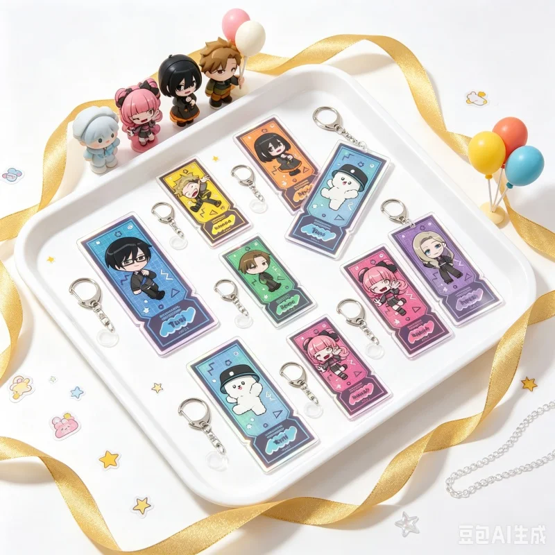 Bag Charm You And I Are Polar Opposites Acrylic pendant Keychain, Suzuki & Tani Anime Desktop Decor 6cm Creative jewelry Gifts