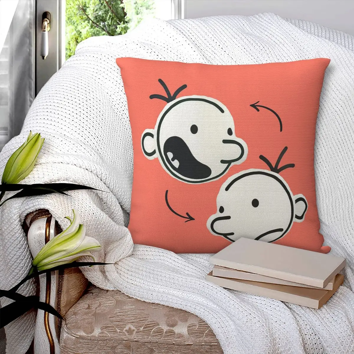 

Diary Of A Wimpy Kid Group Square Pillowcase Pillow Cover Polyester Cushion Decor Comfort Throw Pillow for Home Sofa