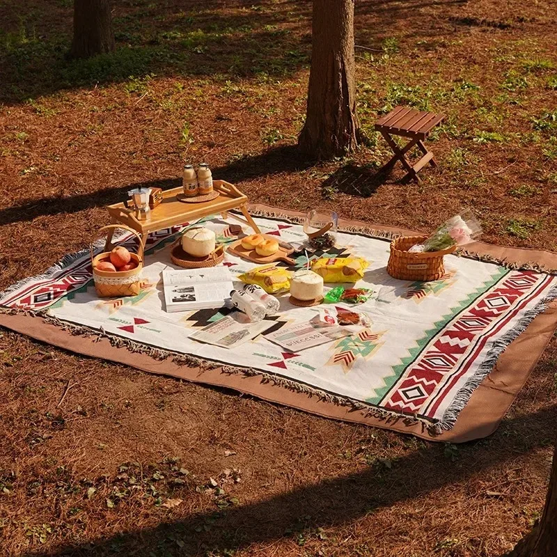 

Picnic Mat Beach Mat Outdoor Camping Mat Moisture-proof Mat Thickened Ins Style Outdoor Mat Camping Picnic Cloth Bohemian Carpet