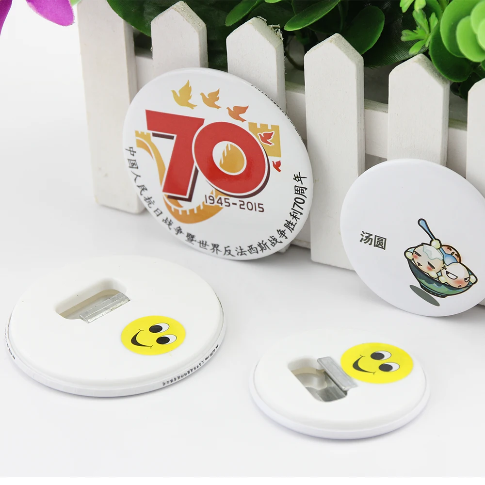 DIY button maker material, Bottle opener with magnet of 58MM Blank button material, plastic back