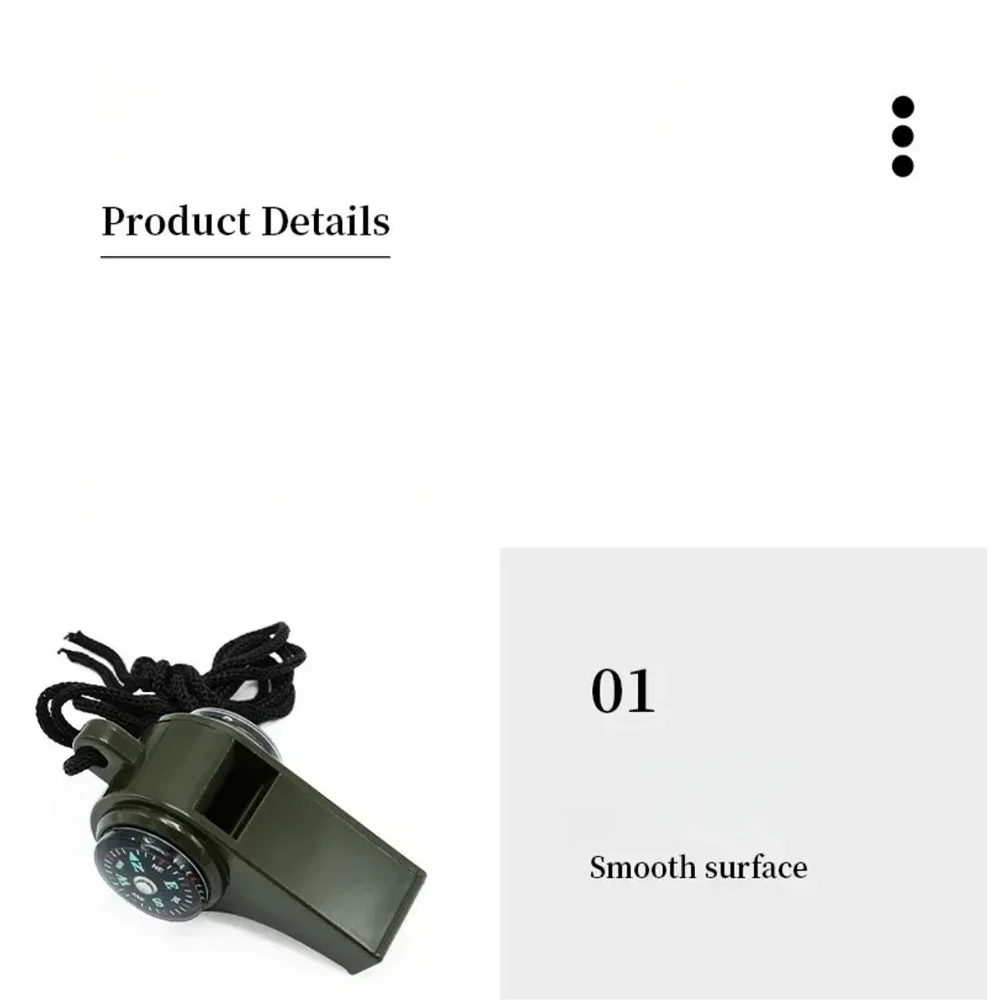3-in-1 Outdoor-Notfallpfeife mit Kompass, Thermometer, Outdoor-Pfeife, Bequem zu Tragen, Geeignet für Camping und Wandern – Detail 11