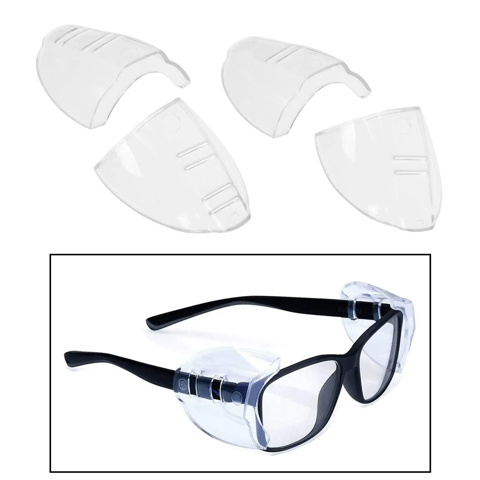 Flexible Clear Safety Glasses Side Protectors Slip on TPU for Work Eye Protection Small Medium Frames
