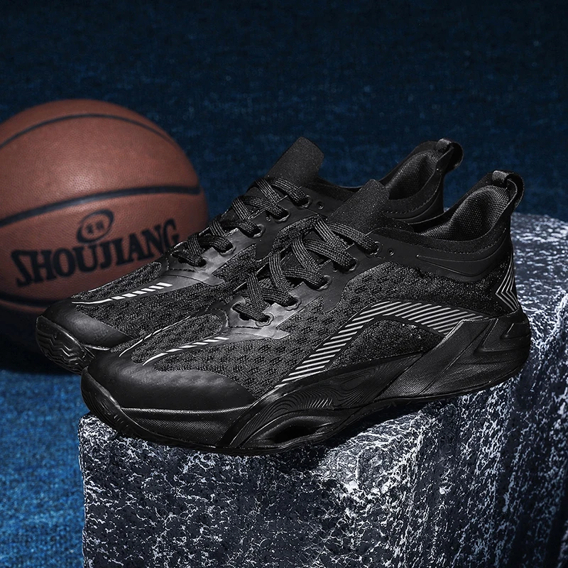 Men Basketball Soft Sole Rebound Cushioning Professional Training Running Shoes Anti Slip Breathable Outdoor Sports Shoes Men