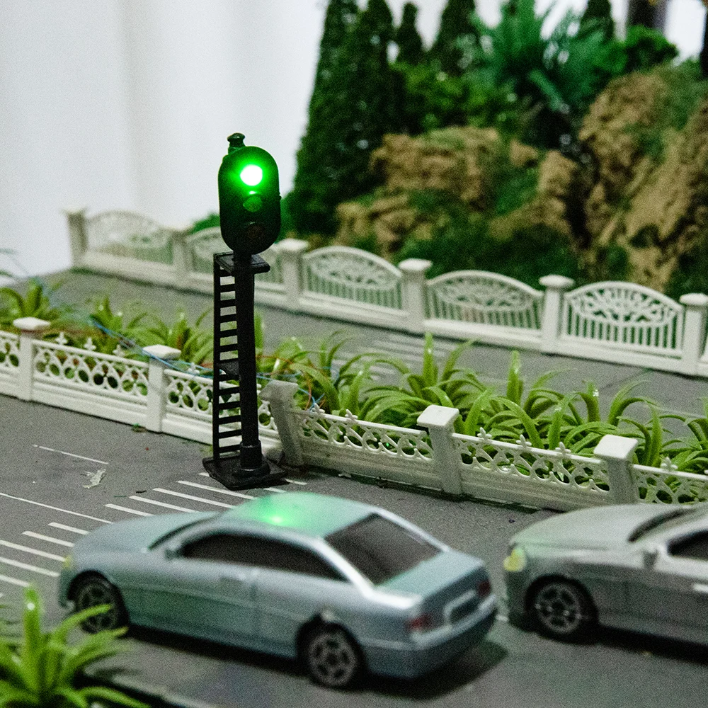 Membuat Model DIY 1:87 Skala Ho Kereta Api Lampu Lalu Lintas Lampu Model Sinyal 3V Meja Pasir Arsitektur Bangunan Tata Letak Kereta Api