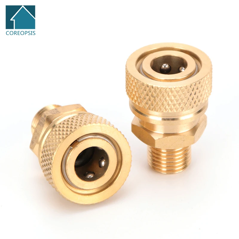 2pcs BSPP Thread Copper Quick Connect Couplings Fittings NPT Quick Disconnect Release  Air Refilling Adapter M10 Coupler Sockets