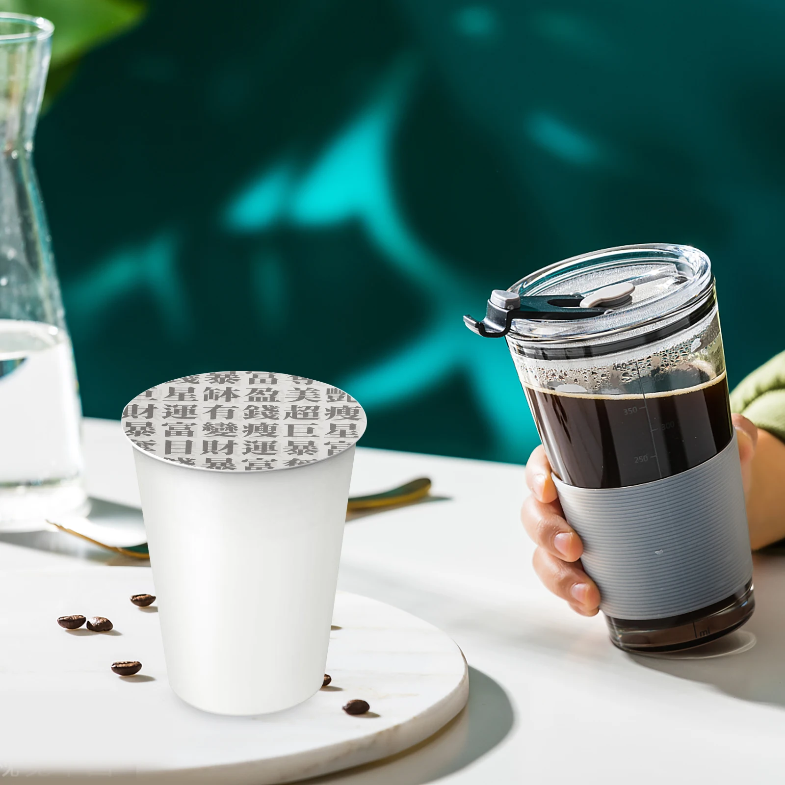 

100 Pcs Anti-Leak Cup Sealer Films Practical Beverage Drink Cups 12cm Leakproof Sealing Pad Straw Puncture Easy Kitchen Bar Use