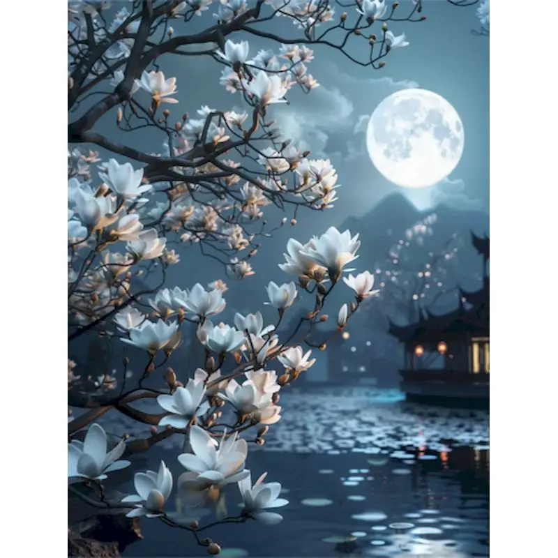 

GATYZTORY 5d Diamond Painting Kits For Adults Diy Gift Diamond Painting For Adults Moonlight Full Round/Square Paint By Diamonds