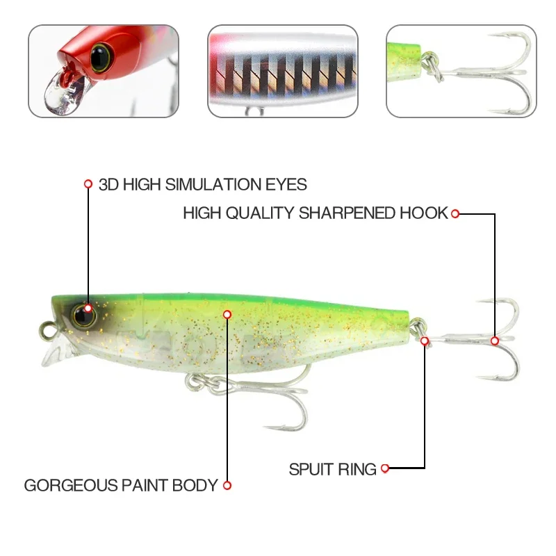 TEKNIK 60mm 10g Kurzlippen-Minnow Angelköder Künstlicher Wobbler Sinkender Pencil-Köder für Barsch Karpfen Ima P-CE 60S Angelzubehör – Detail 4