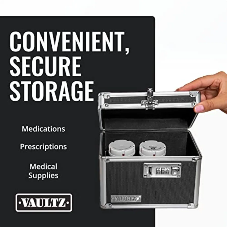 Medicine Lock Box 5 x 7 x 5 Inches Secure Cabinet Safe with Combination Lock Ideal for Medications and Small Valuables Black