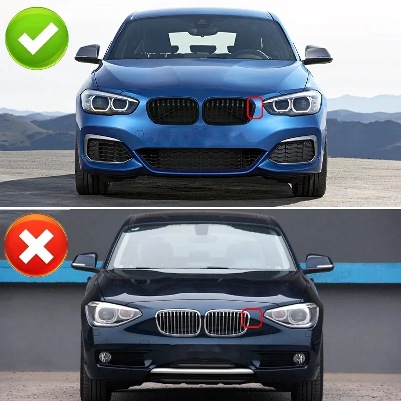 자동차 앞 범퍼 그릴 키드니 레이싱 그릴, BMW 1 시리즈 F20 F21 118i 120i 125i 116i 15-17 더블 슬랫 교체 그릴