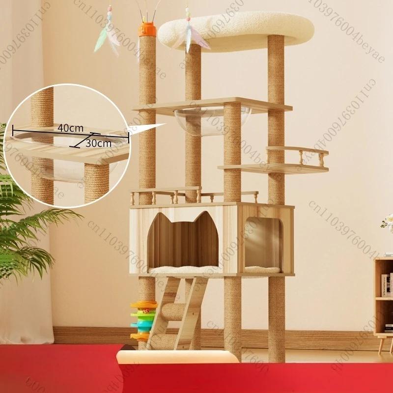 Climbing Frame Cat Tree Cat Nest Integrated Cat Scratching Column Semi-round Large Tree House