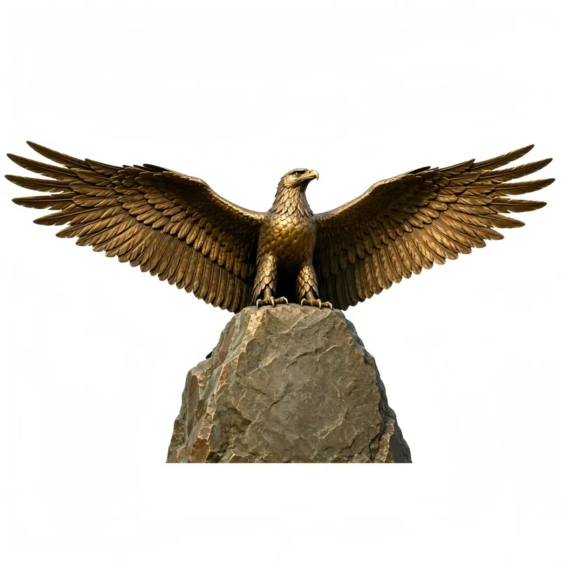 Life Size Cast Brass Eagle Sculpture Outdoor Garden Decorative Metal Landscape Eagle Ornament with Customizable logo