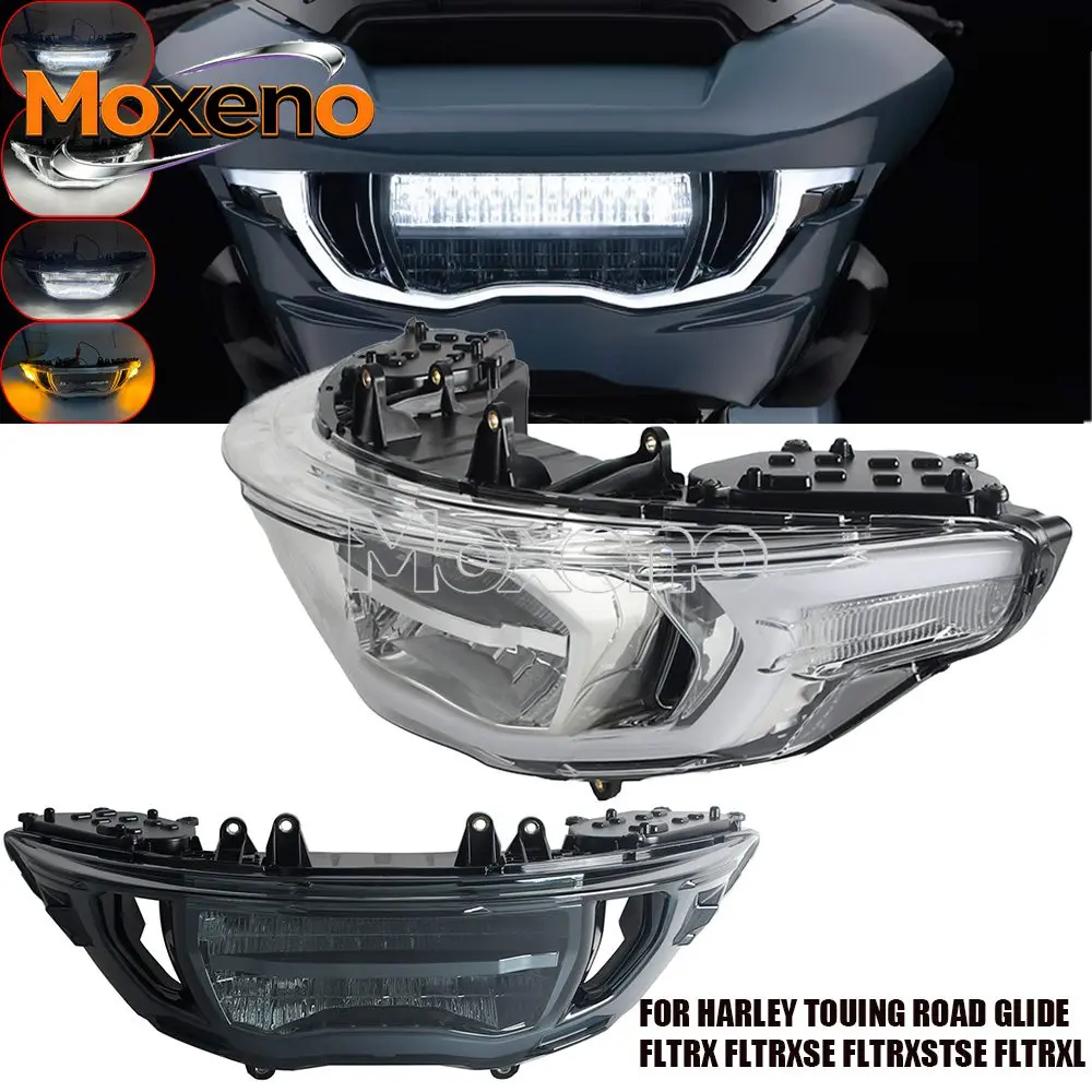 Motorcycle Dirt Bike LED Headlight Assembly for CVO Road Glide Touring Limited FLTRXSE FLTRX ST FLTRXSTSE FLTRXL FLTRT Headlamp