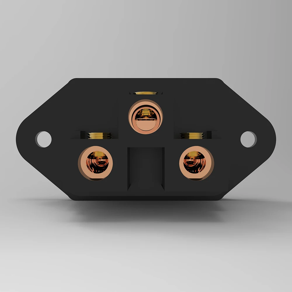 Monosaudio IEC-Einlassbuchse, hochwertiger Stromanschluss, rotes Kupfer, vergoldet/rhodiniert, 3-polige Wechselstrom-IEC-Anschlüsse, 250 V, 15 A – Detail 6