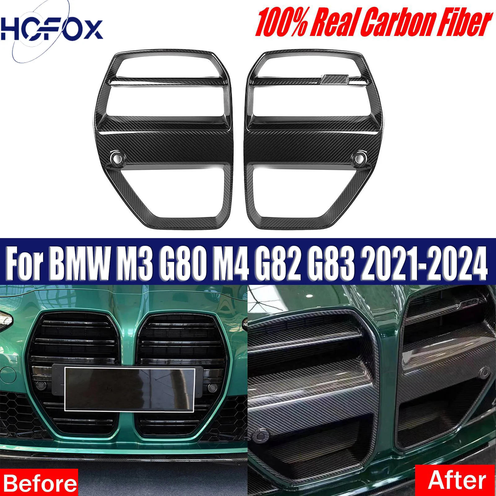 

For BMW M3 G80 M4 G82 G83 2021-2024 Car Upper Front Bumper Grille Grill