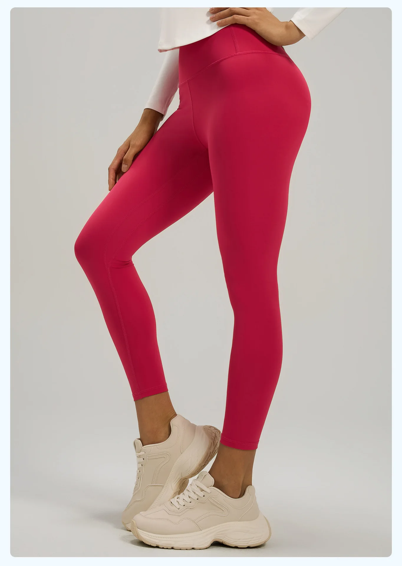 سراويل يوجا ذات ملمس عاري للنساء عالية الخصر للتحكم في البطن ورفع المؤخرة سراويل رياضية قابلة للتمدد #4