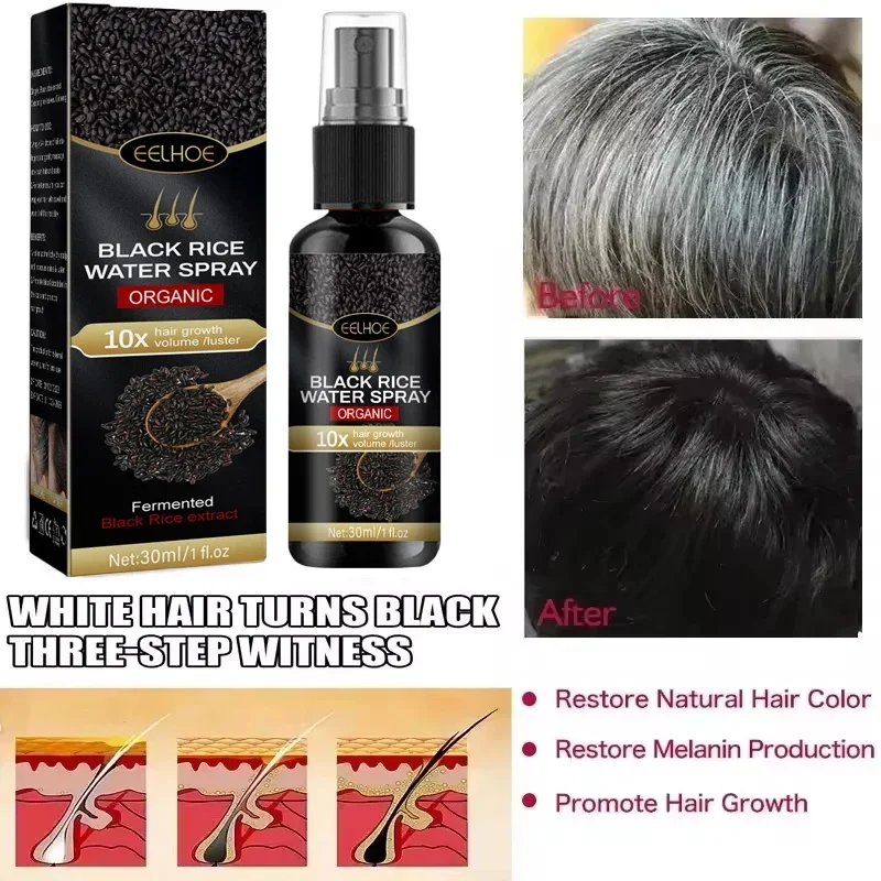 

Black rice hair spray is strong, firm, dense, moisturize, repair hair roots, soften hair growth, spray