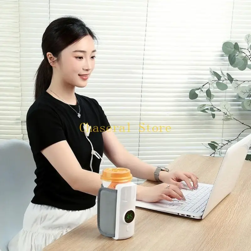 E7CE USB Powered Warmer Heater Travel Milk Warmer Insulation Cover with LCD Display