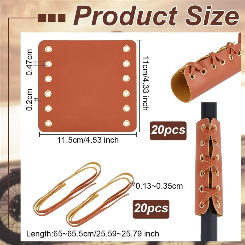 A96I-10 juegos de envolturas para manillar de motocicleta con cuerda, cubiertas de agarre para propulsor de motocicleta de 4,3X4,5 pulgadas para motocicleta Chopper