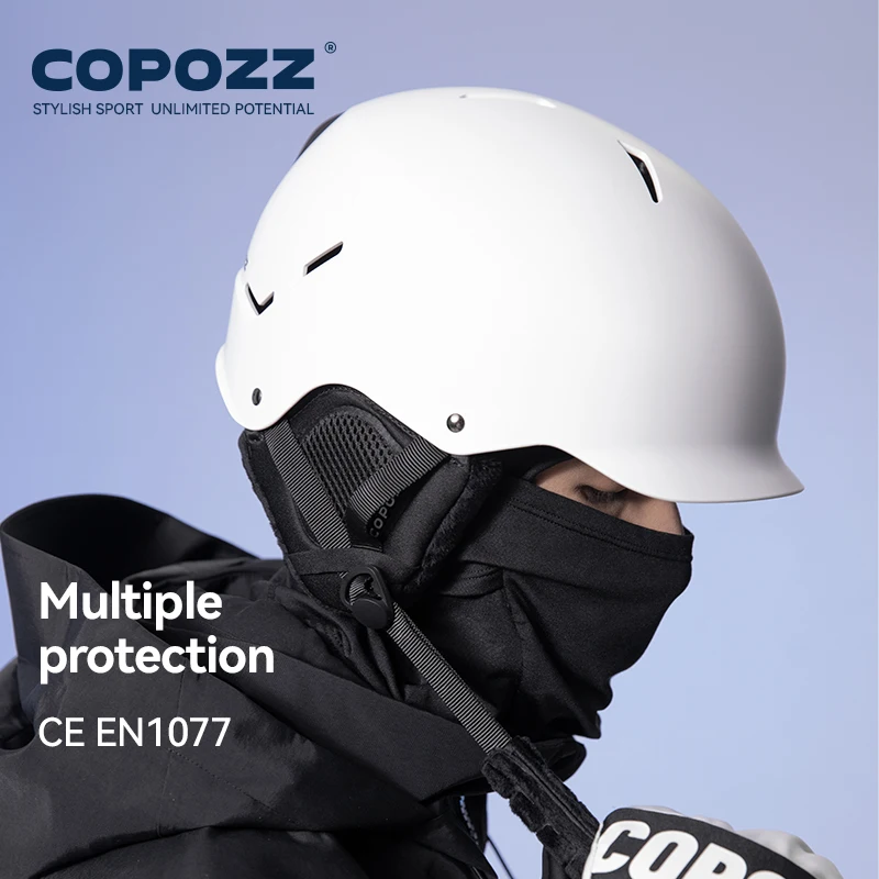 Capacete de esqui certificado COPOZZ, capacete de snowboard moldado integralmente com fivela magnética, motocicleta, neve, homens, mulheres, adultos