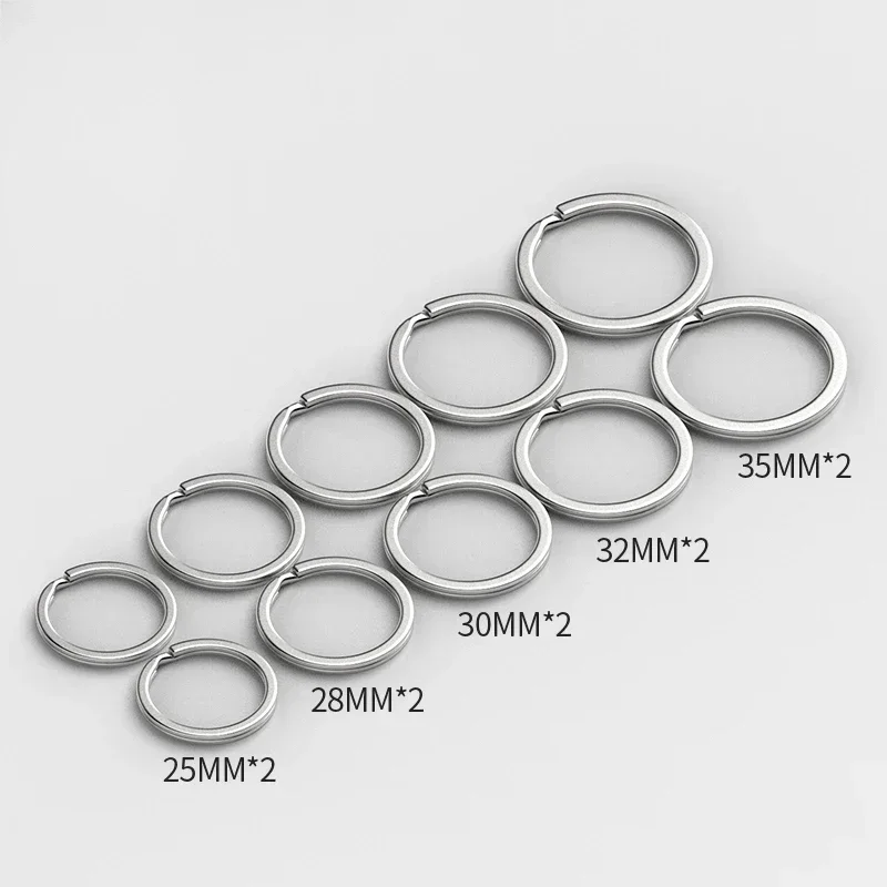 10/20pcs Stainless Steel Key Rings 25/30mm Round Flat Line Split Rings Keyring for Jewelry Making Polished Keychain DIY Findings