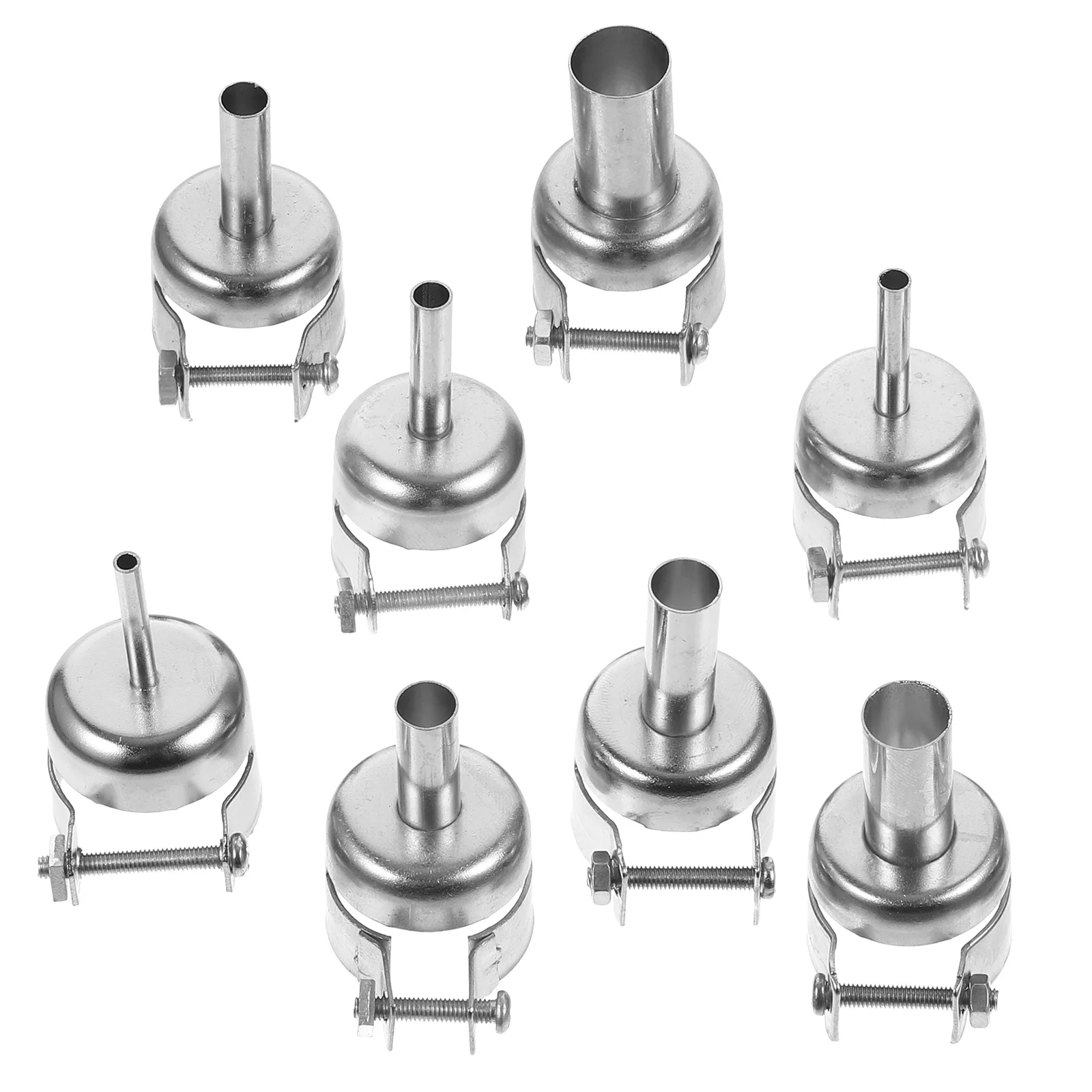 

8Pcs Hot Air Soldering Nozzles Stainless Steel Rust Resistant Heat Tool Nozzle Replacement Parts for Desoldering Station