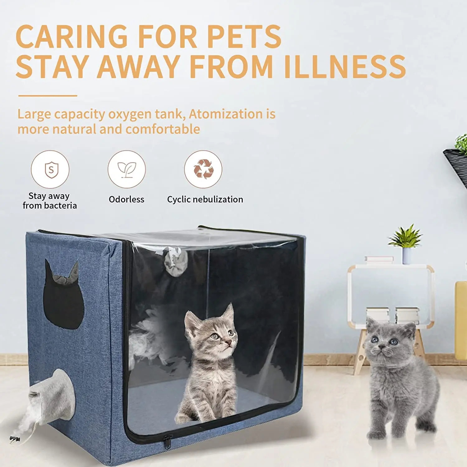 Pet Dog Cat Oxygen ICU Cage 100L Puppy Incubator PET Brooder Nursery Nncubator for Cough Breathing Treatment Nebulization Box