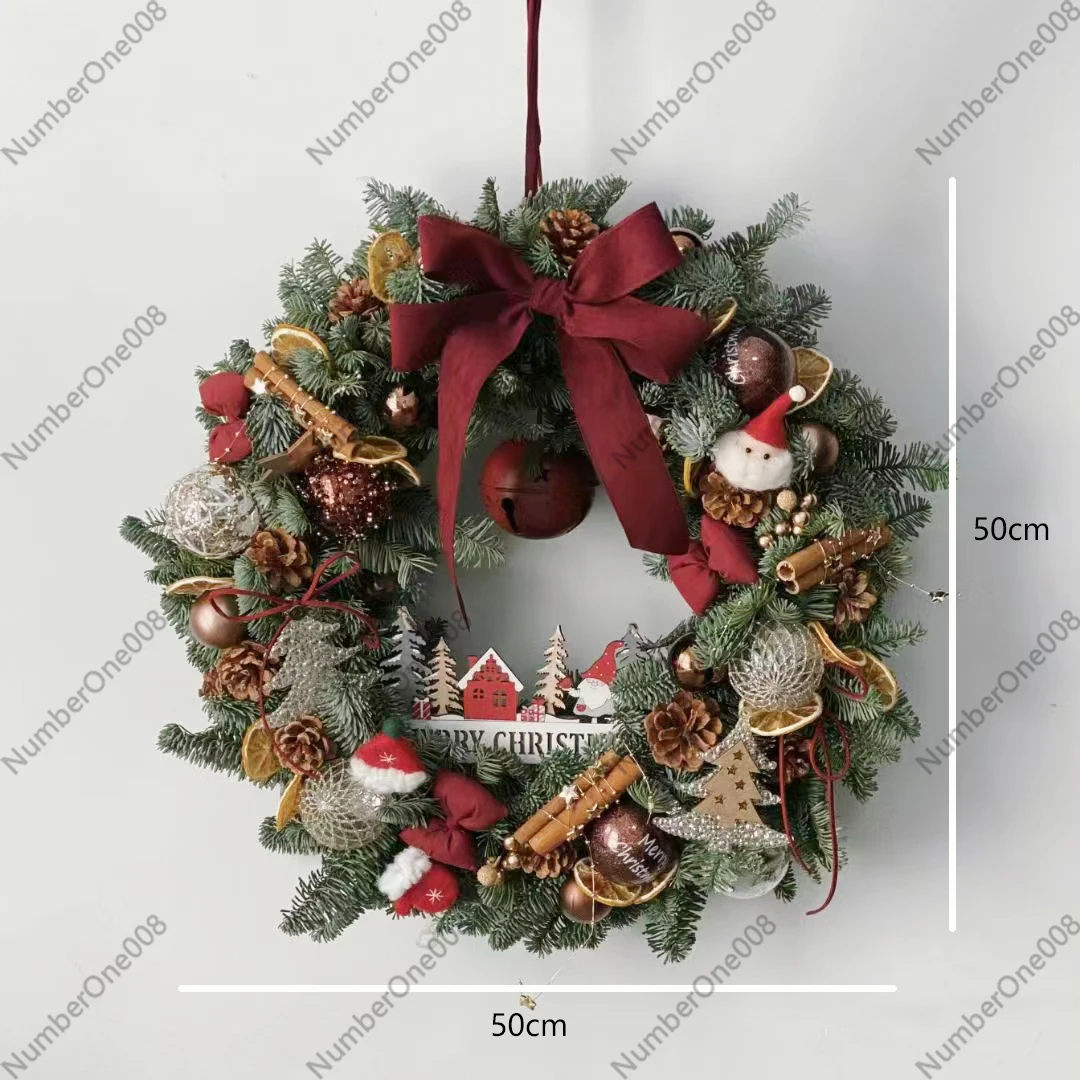 

2025 new living room Christmas decoration wreath door hanging gifts wall scene decoration arrangement Christmas wreath
