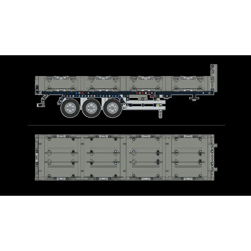 

MOC-95419 Classic New Small Three-Axle Trailer Building Block Model, 856 Pieces, Birthday Toy Gift for Boys and Children