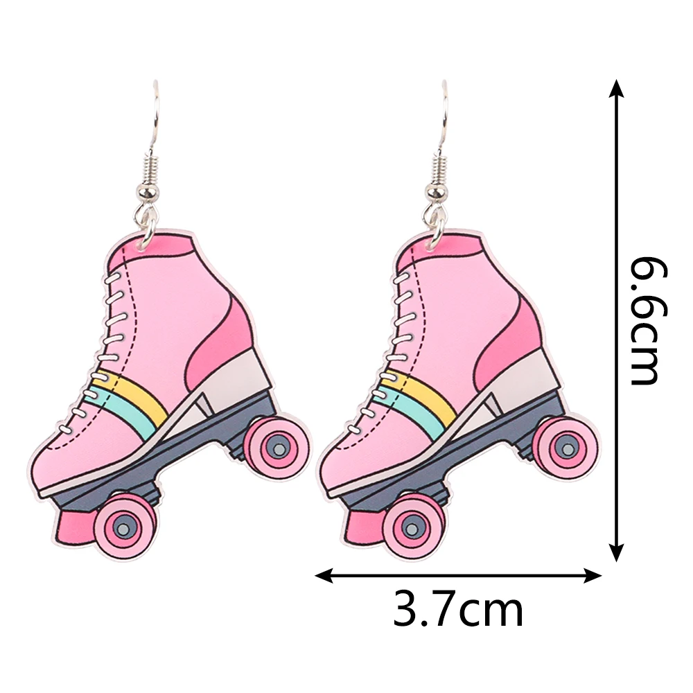 Harajuku Rubik's Cube Games Console Ice Skates Acrylic Earrings Cute Rainbow Lightning Roll Film Magnetic Tape Earring Jewelry