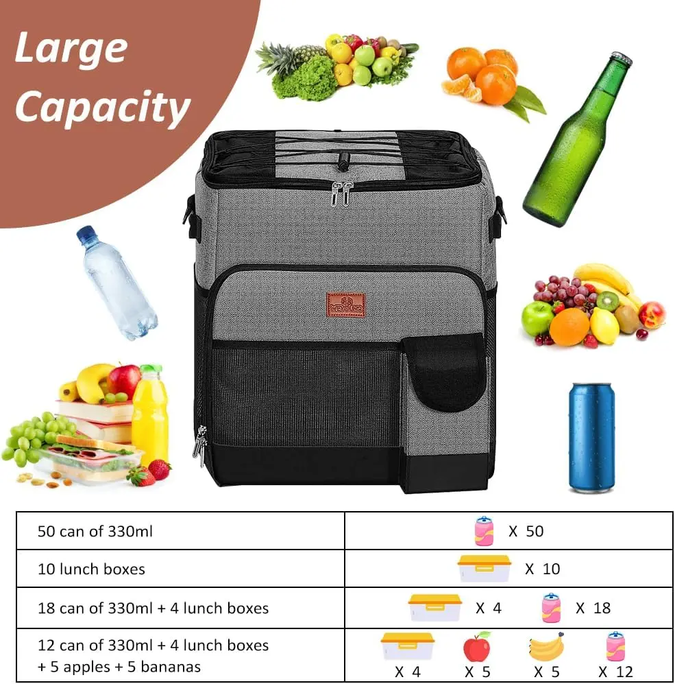 60 Can Large Soft Cooler Bag -Heat Preservation Refrigeration Bag Waterproof Collapsible All-Terrain Cart with Wheels for Beach