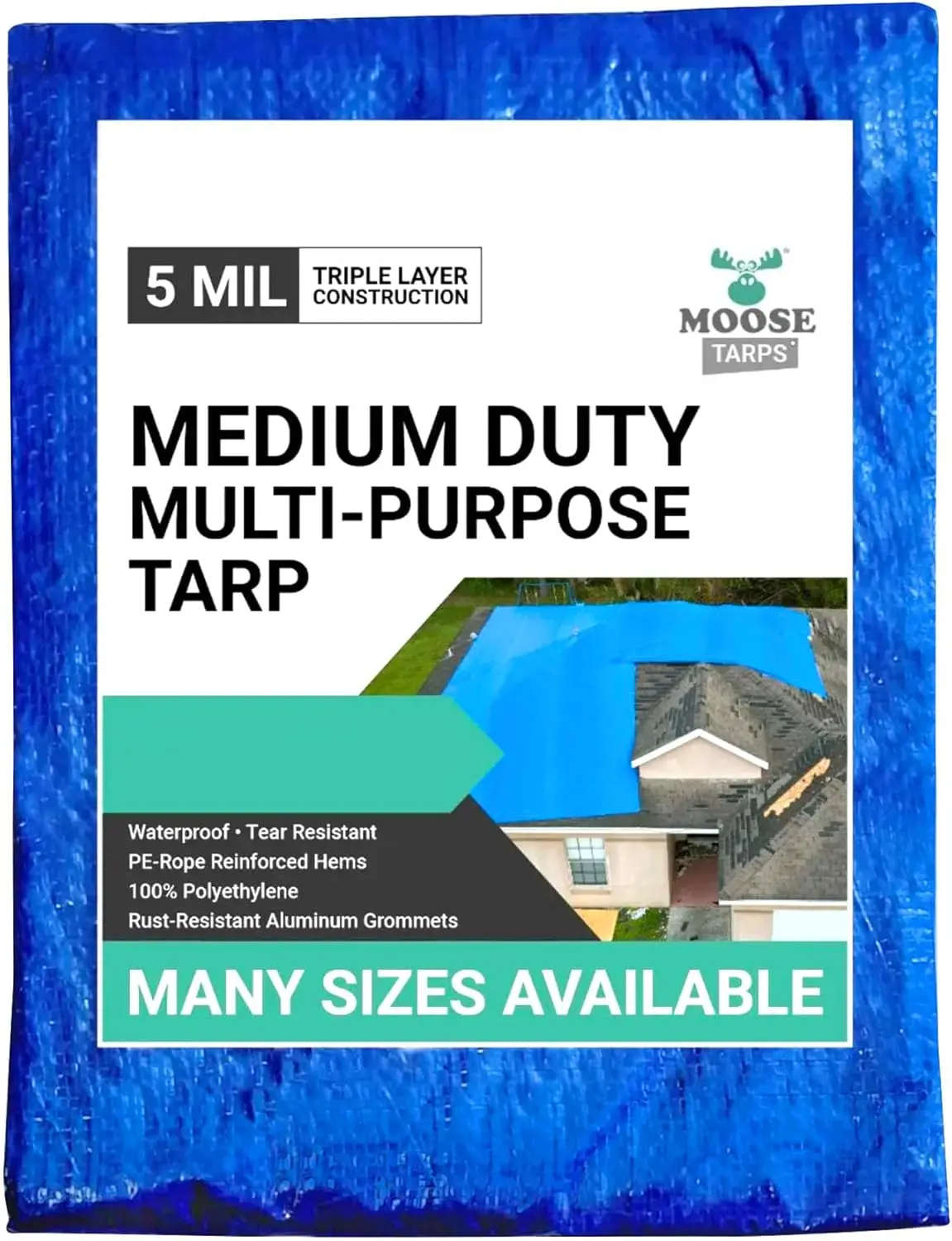 

20x40ft Waterproof Tarp, 5mil Heavy Duty, Reversible Blue/Silver for Camping, Boat, Pool Cover
