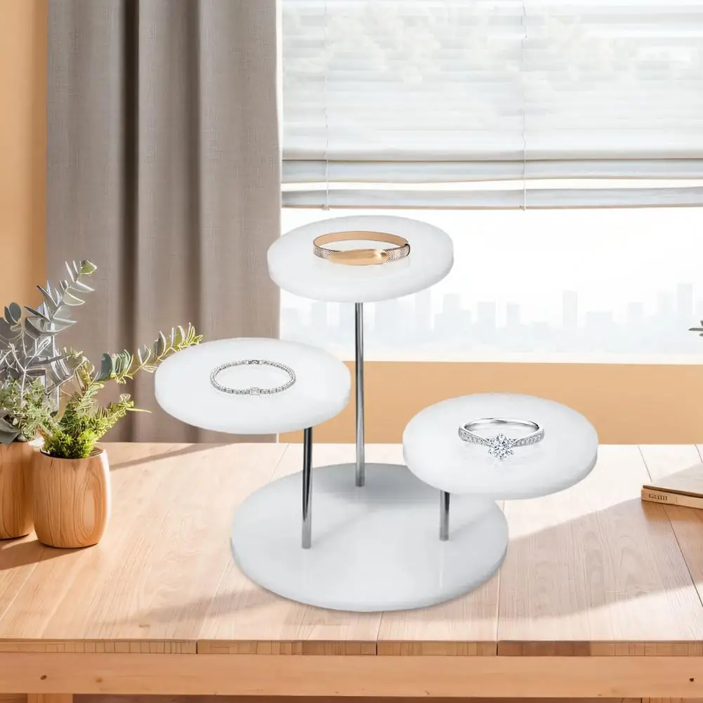 Earring Storage Stand 3-tier Rotating Jewelry Rack Glasses Watch Display Stand Necklace Bracelet Organizer for Desktop Use