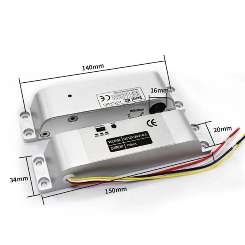 KOOJN Surface Mounted Electric Plug Lock Iron Door Wooden Door Side Mounted Electromagnetic Lock 12V Signal Delay Feedback