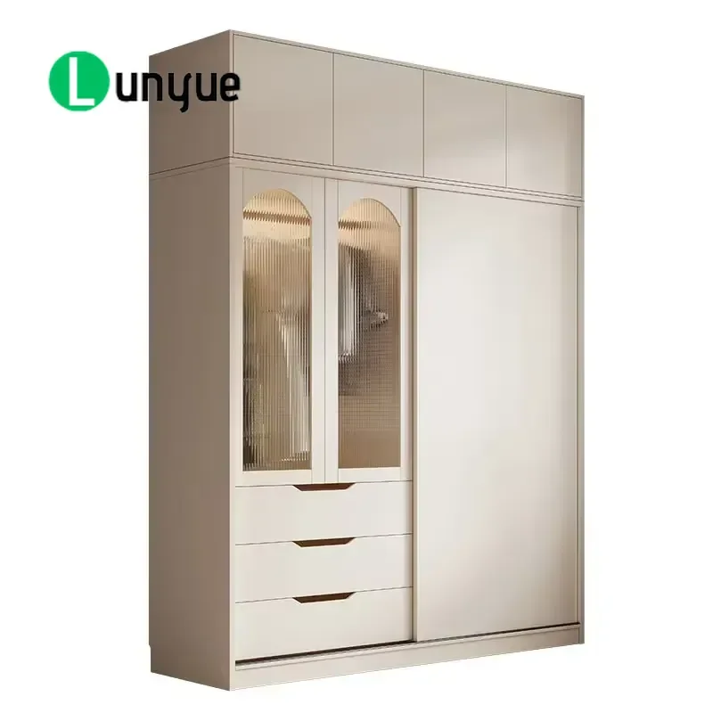 Modern Glass Wardrobe for Bedroom Durable Reinforced Frame Stable Structure Easy Assembly Easy to Clean Premium Quality