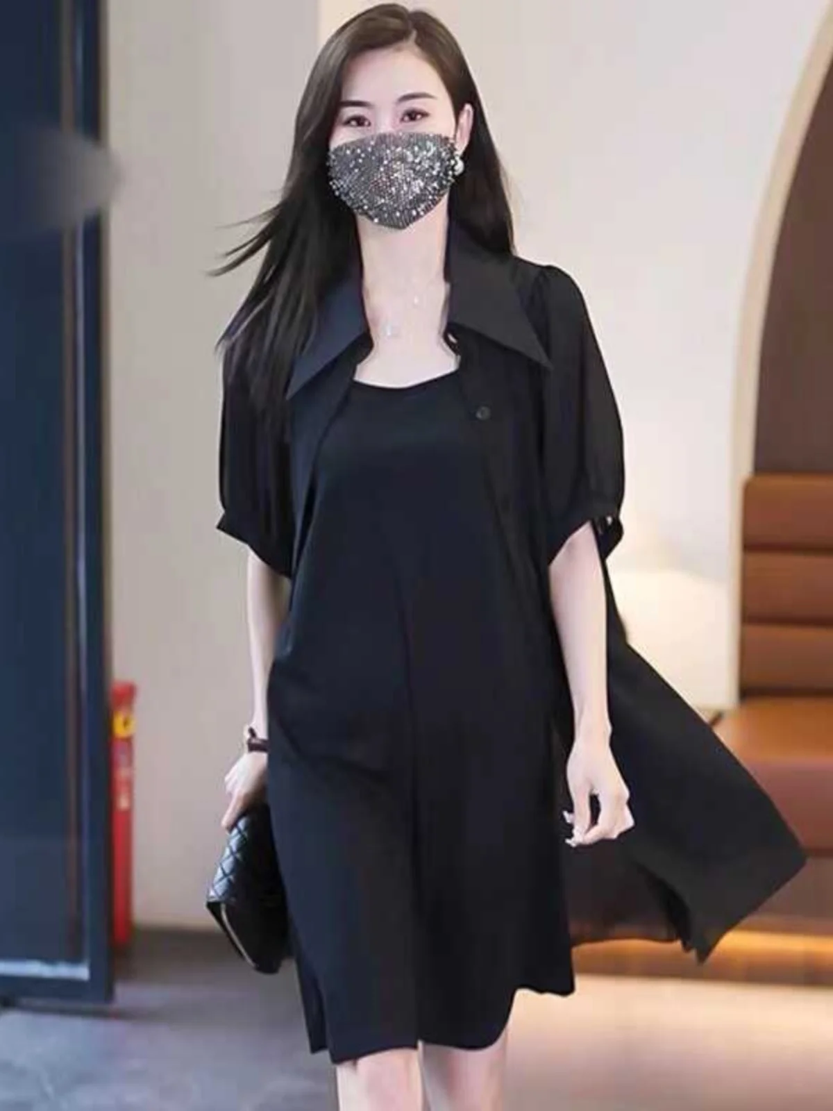 

plus Size Summer Slimming Effectiveness Women's Dress Set with Shawl Sun Protection Two-Piece Set Korean Style Loose Fit